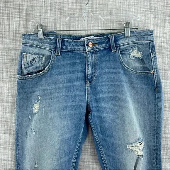 Zara Womens Size 6 Distressed raw hem jeans 0097 - Picture 4 of 11